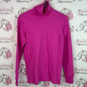 Medico turtleneck bright pink sweater long sleeves Femme Pink Turtleneck Top